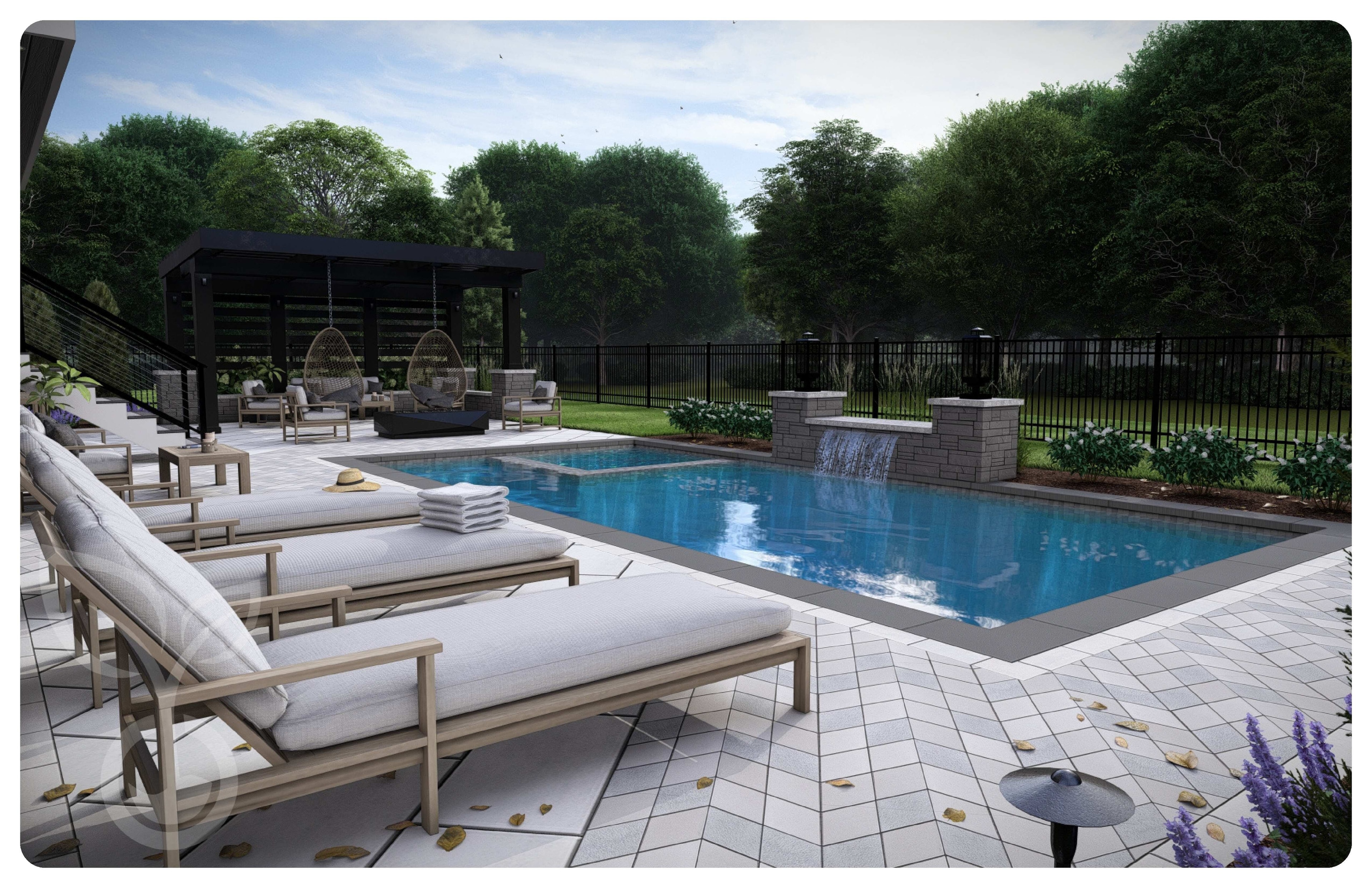 Poolside pergola lounge